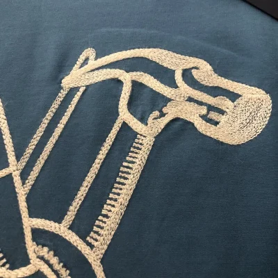 Футболка Louis Vuitton Embroidered Picture And Logo "Blue" фото № 4