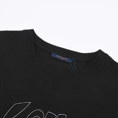 Футболка Louis Vuitton Embroidery Of The Logo With Threads "Black" фото № 7