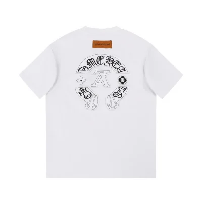 Футболка Louis Vuitton X Chrome Hearts With Two Logos "White" фото № 7