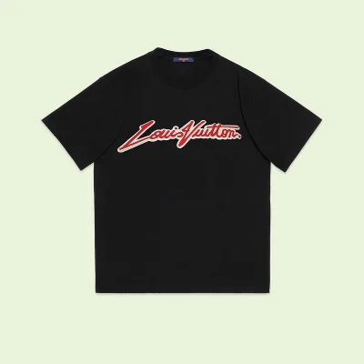 Футболка Louis Vuitton With Red Text Logo "Black" фото № 7