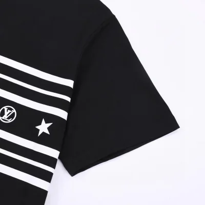 Футболка Louis Vuitton Decorated With Stars And Flowers "Black" фото № 4