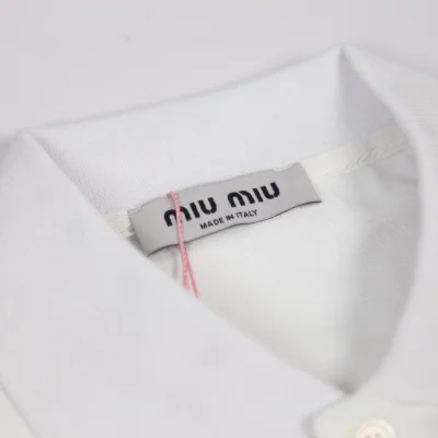 Футболка Miu Miu Embroidered Inscription "White" фото № 3