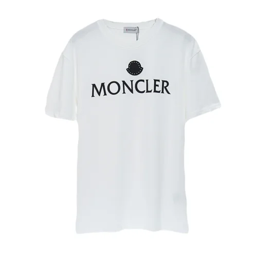 Футболка Moncler Brand Logo With Rhinestones "White"