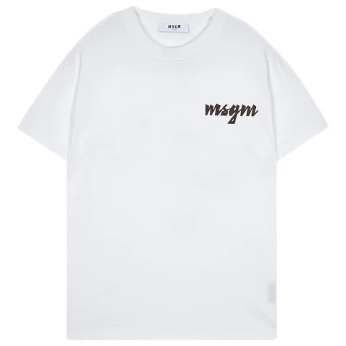 Футболка MSGM Logo With Palm Trees "White"