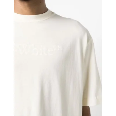 Футболка Off White Plain With Text Logo "White" фото № 6