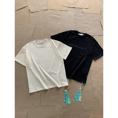 Футболка Off White Plain With Text Logo "White" фото № 5