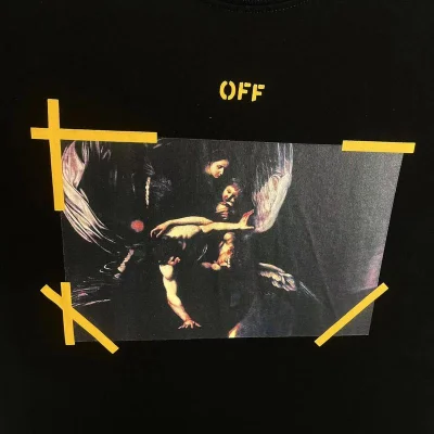 Футболка Off White Yellow Logo "Black" фото № 6