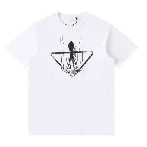 Футболка Prada Outline Octopus Logo "White"