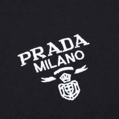Футболка Prada Basic Collection With Logo "Black" фото № 5