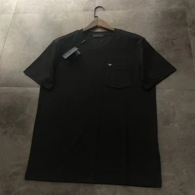 Футболка Prada With Brand Badge On The Pocket "Black" фото № 5