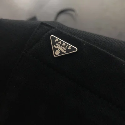 Футболка Prada With Brand Badge On The Pocket "Black" фото № 9