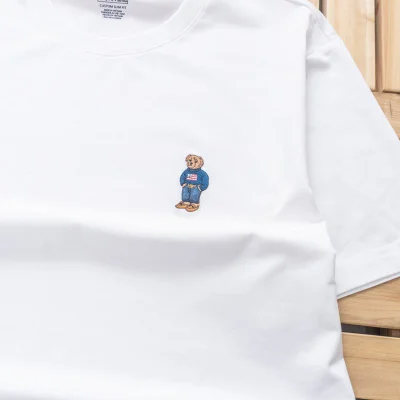 Футболка Ralph Lauren Small Bear Print Front "White" фото № 7