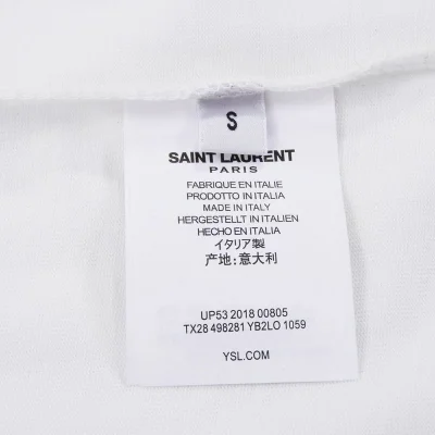Футболка Saint Laurent With Text Logo "White" фото № 2