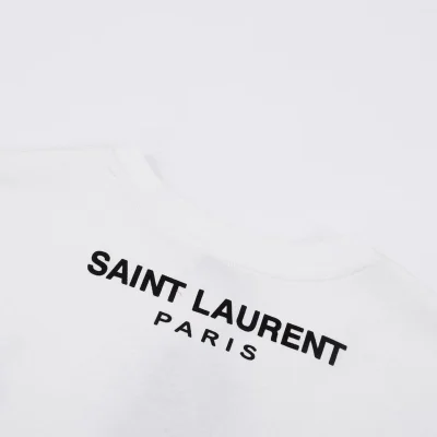 Футболка Saint Laurent With Text Logo "White" фото № 6