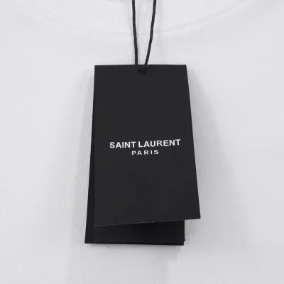 Футболка Saint Laurent With Text Logo "White" фото № 7