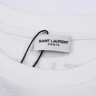 Футболка Saint Laurent With Text Logo "White" фото № 9