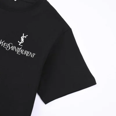 Футболка Saint Laurent With Emblem And Text Logo "Black" фото № 3 Футболка Saint Laurent With Emblem And Text Logo "Black" фото № 3