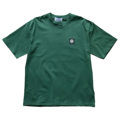 Футболка Stone Island With Black Logo "Green"