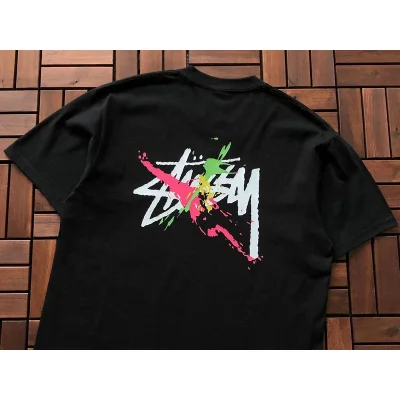 Футболка Stussy Logo With Bright Blots "Black" фото № 4