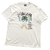 Футболка Stussy Figure With Inscription One World One Love "White"