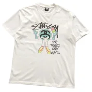 Футболка Stussy Figure With Inscription One World One Love "White"
