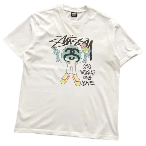 Футболка Stussy Figure With Inscription One World One Love "White"