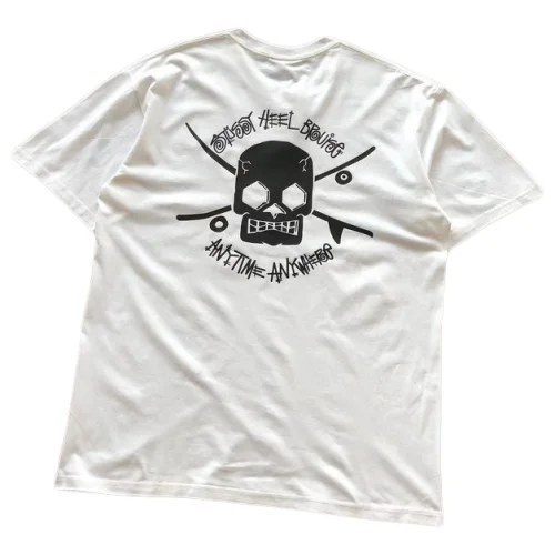 Футболка Stussy Skull With Inscriptions "White"