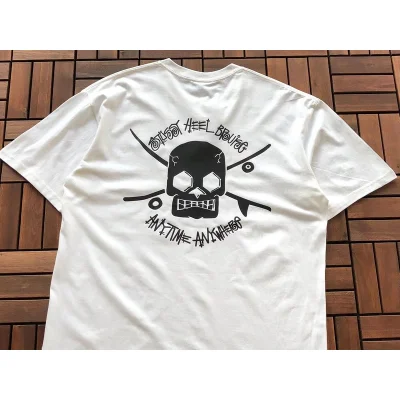 Футболка Stussy Skull With Inscriptions "White" фото № 2