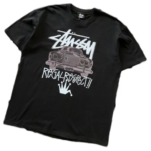 Футболка Stussy Car Print With Inscription "Black"