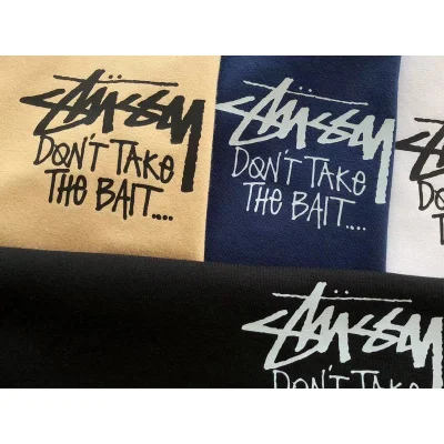 Футболка Stussy Skeleton With Inscription Don't Take The Bait "Beige" фото № 3