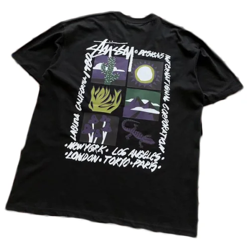 Футболка Stussy Nature Prints In Squares "Black"
