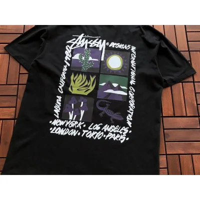Футболка Stussy Nature Prints In Squares "Black" фото № 2