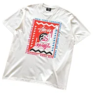 Футболка Stussy Rectangle With Multicolor Lettering And Symbols "White"