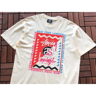 Футболка Stussy Rectangle With Multicolor Lettering And Symbols "White" фото № 2 Футболка Stussy Rectangle With Multicolor Lettering And Symbols "White" фото № 2