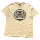 Футболка Stussy Letters Inside Circle Print Front "Beige"