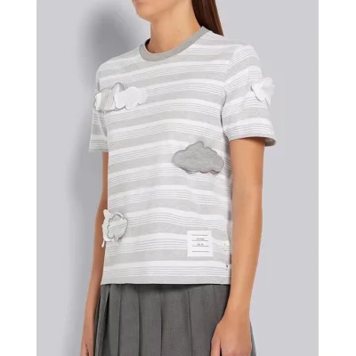 Футболка Thom Browne Volumetric Clouds "White/Gray" фото № 2