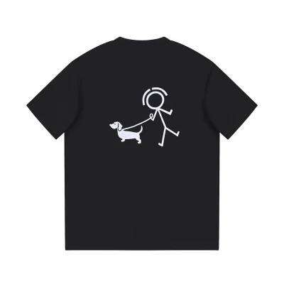 Футболка Thom Browne Dog Walking "Black" фото № 2