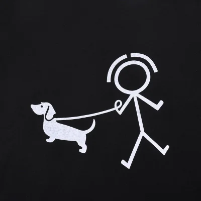 Футболка Thom Browne Dog Walking "Black" фото № 6