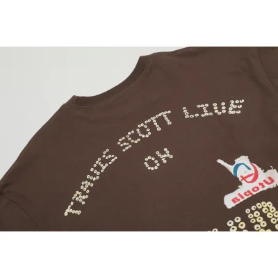 Футболка Cactus Jack Merch Utopia Travis Scott Liue Tour "Brown" фото № 6
