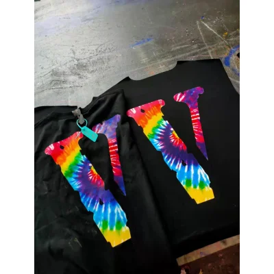 Футболка Vlone Rainbow Inscription "Black" фото № 3