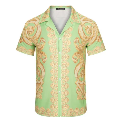Рубашка Versace Decorated By Gold Symbols "Green"