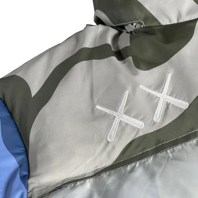 Пуховик The North Face Two Crosses And Brand Logo "Gray/Blue" фото № 2