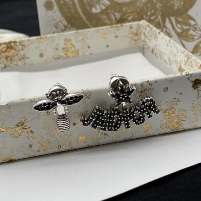 Серьги Dior Decoration With Ball - Star And Bug "Black" фото № 4