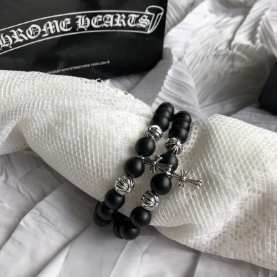 Браслет Chrome Hearts Dark Beads "Black" фото № 2