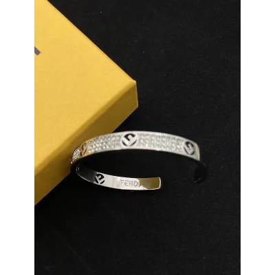 Браслет Fendi Rounded Solid Shape - With Space "Silver" фото № 2