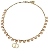 Ожерелье Dior Decoration With Symbols - Big Rhinestones "Gold"