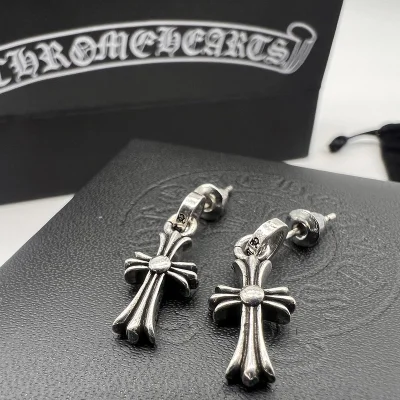 Серьги Chrome Hearts Branded With Logo Engraving "Silver" фото № 2