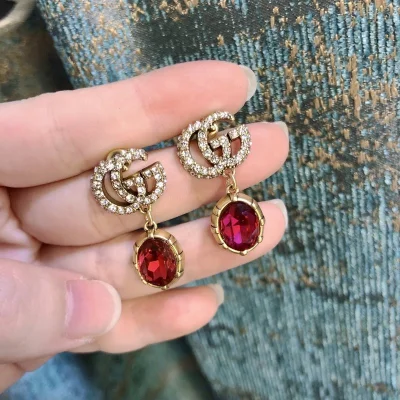 Серьги Gucci With Gem "Red" фото № 3