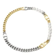 Ожерелье Dior Pearl And Logo Decorated - Divided Into Segments "Gold"