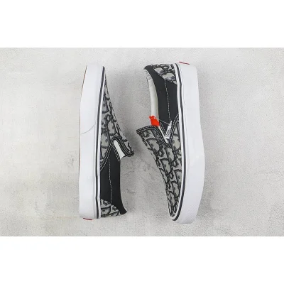Dior x Vans Slip-On "Black/Grey/Logo" фото № 6